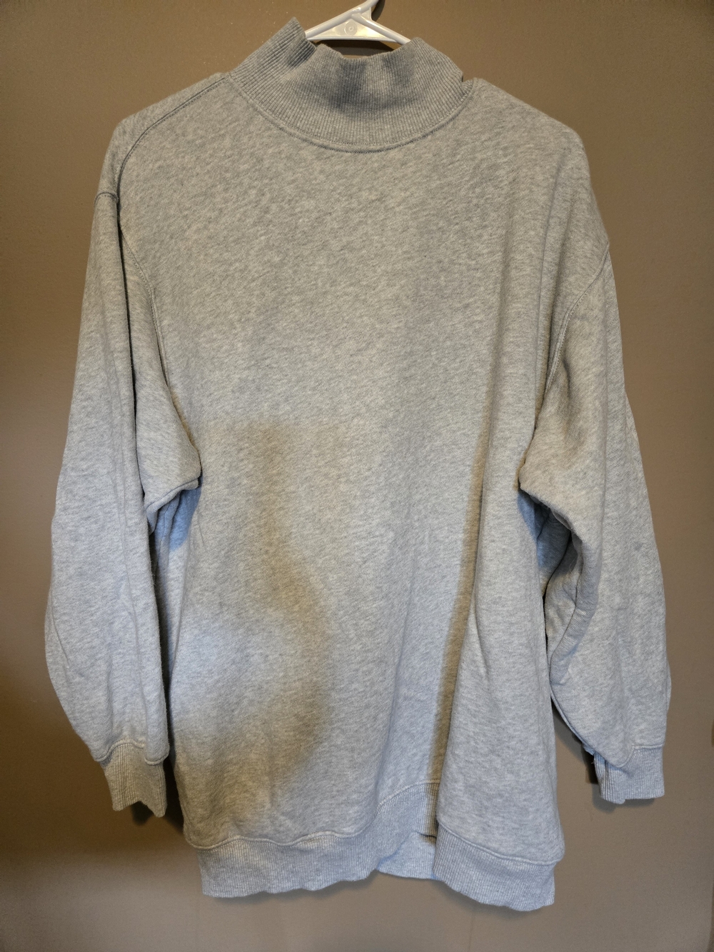 Aerie Oversized Mock Neck Sweatshirt Tunic Grey Size Medium Pockets